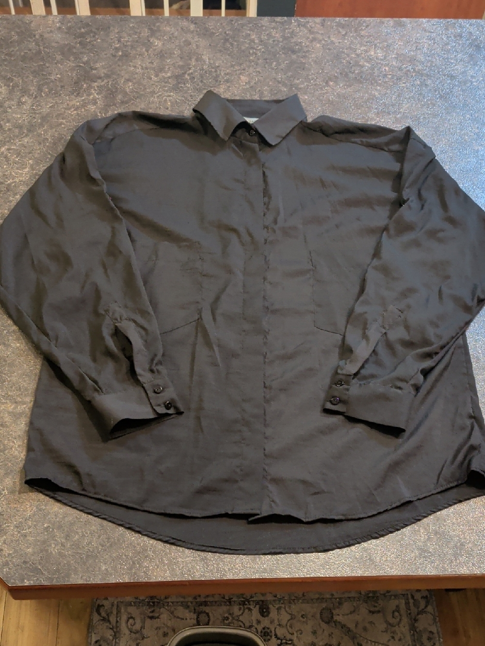Zara Black Women's Long-Sleeve Button-Up Blouse